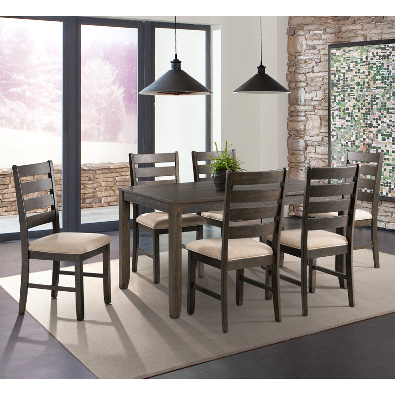 Gracie Oaks Rushton 7 Piece Solid Wood Dining Set & Reviews Wayfair